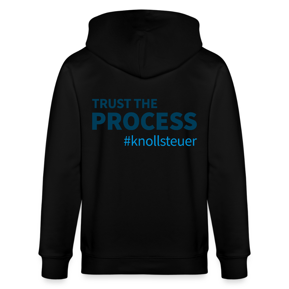 Unisex Bio-Kapuzenjacke TRUST THE PROCESS - Schwarz