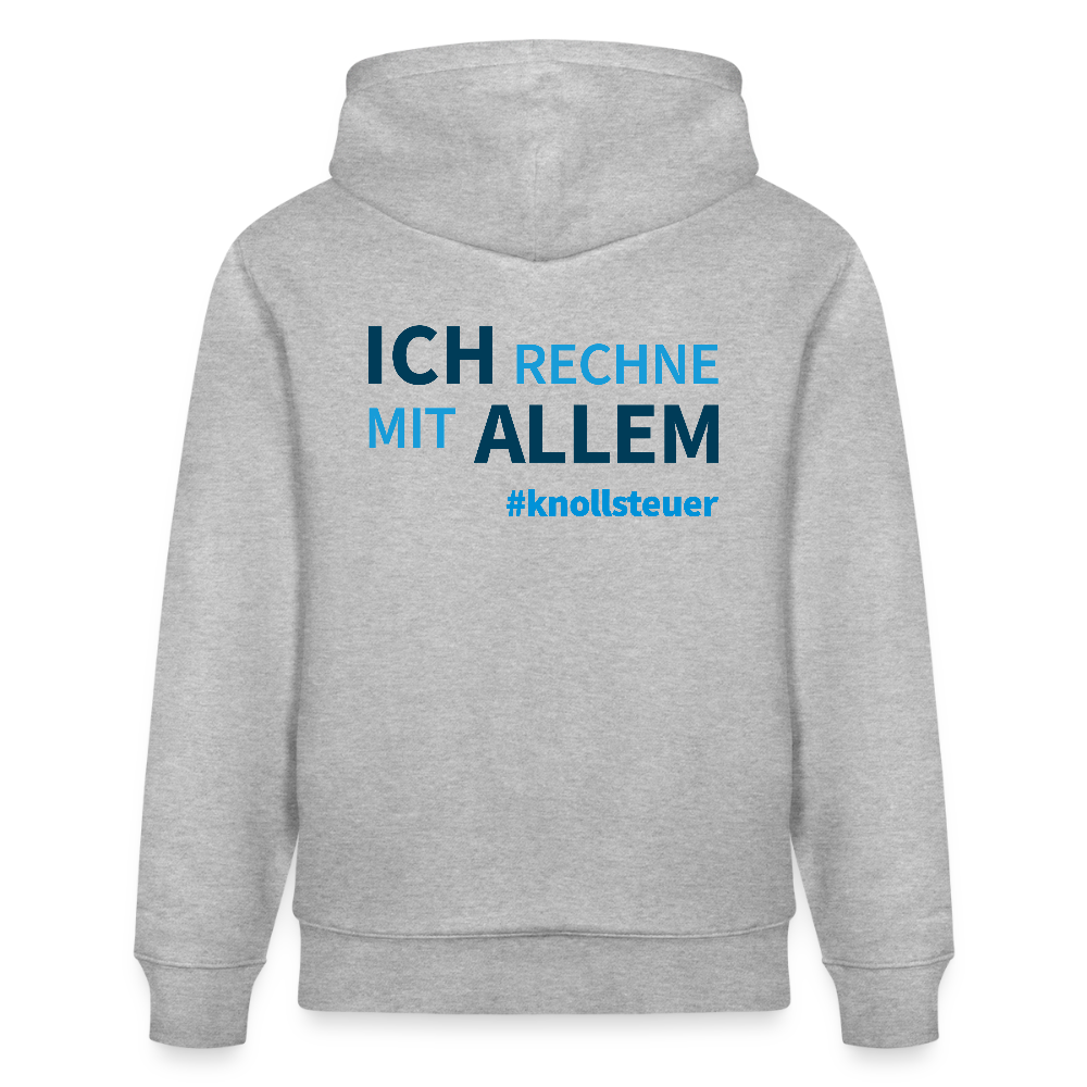 Unisex Bio-Hoodie ICH RECHNE MIT ALLEM white/grey - Grau meliert
