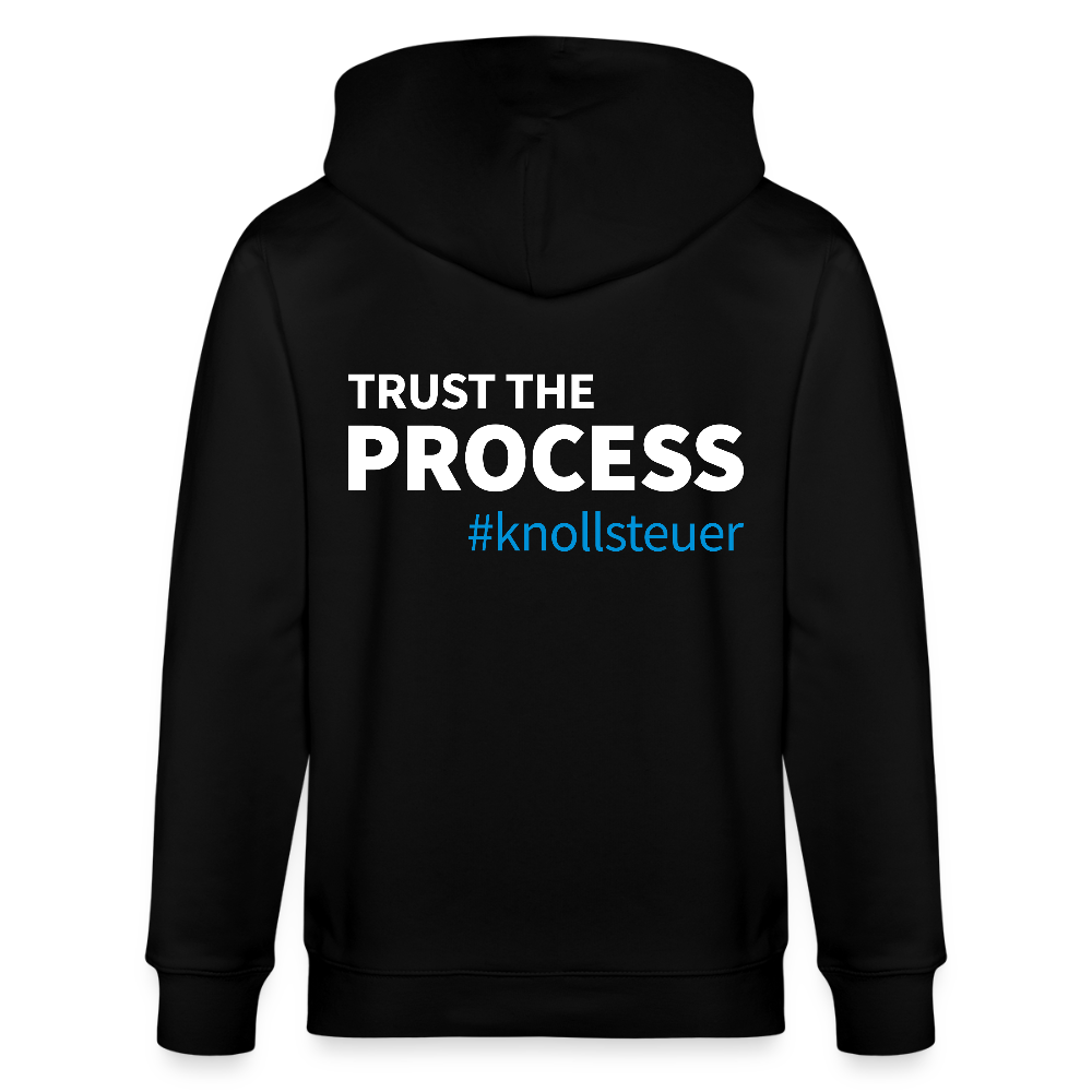 Unisex Bio-Kapuzenjacke TRUST THE PROCESS - Schwarz