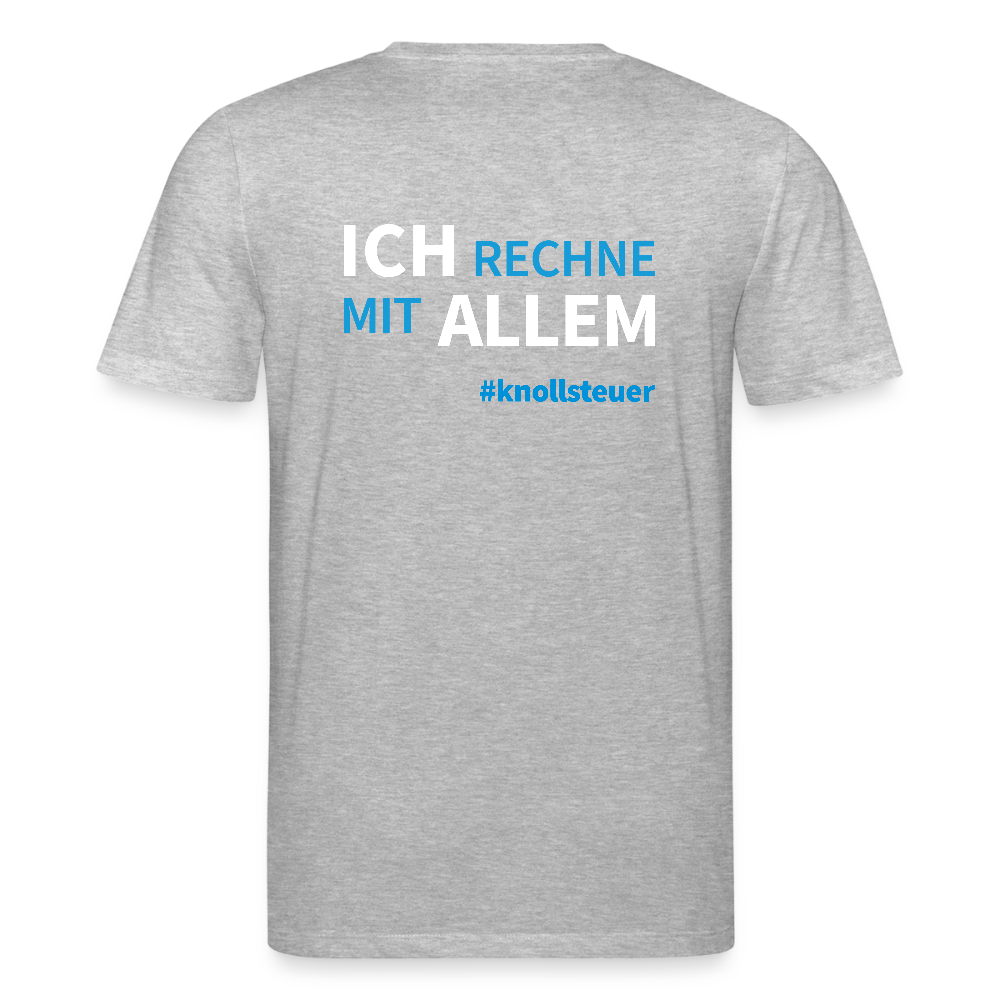 Unisex Bio-T-Shirt ICH RECHNE MIT ALLEM - Grau meliert