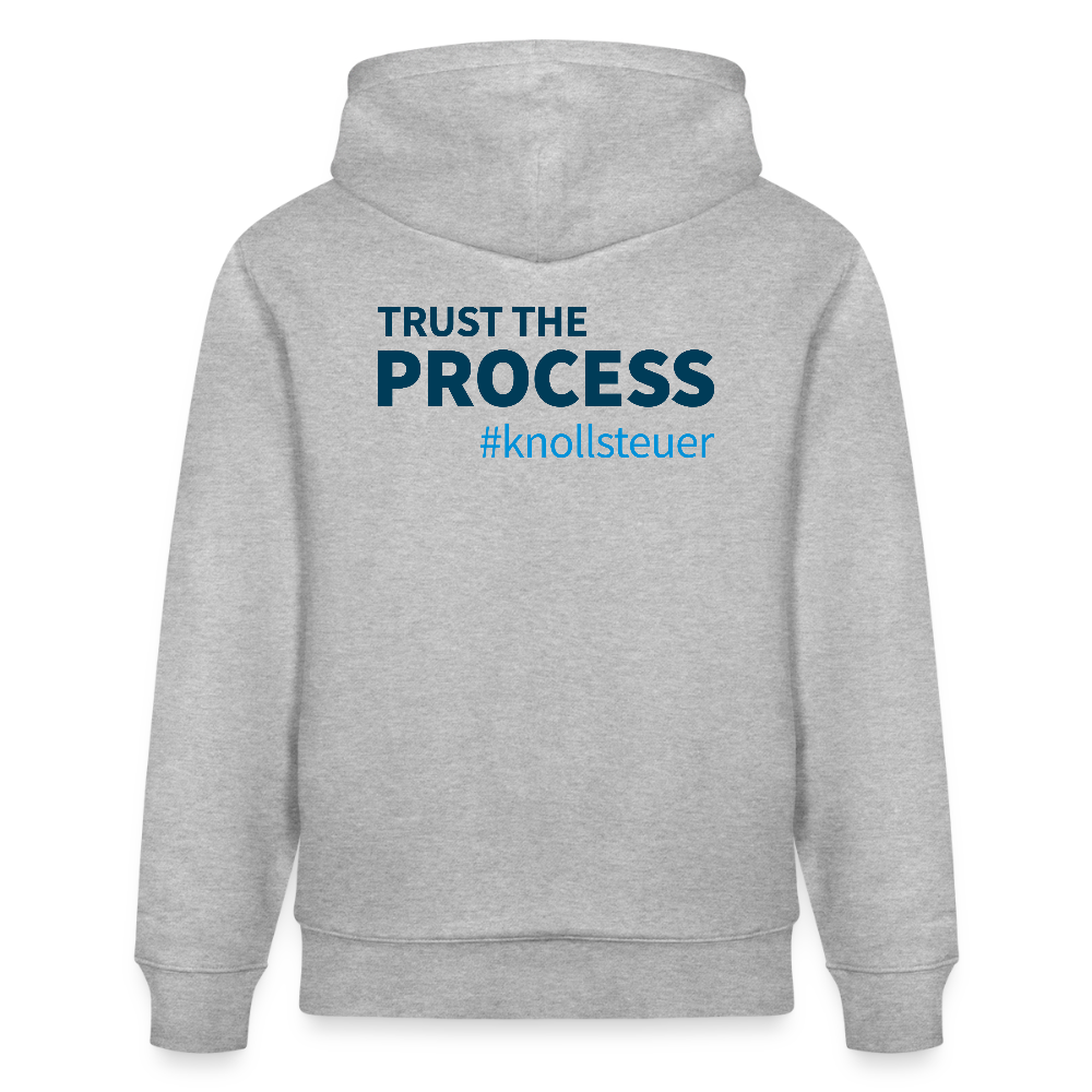 Unisex Bio-Hoodie TRUST THE PROCESS white/grey - Grau meliert