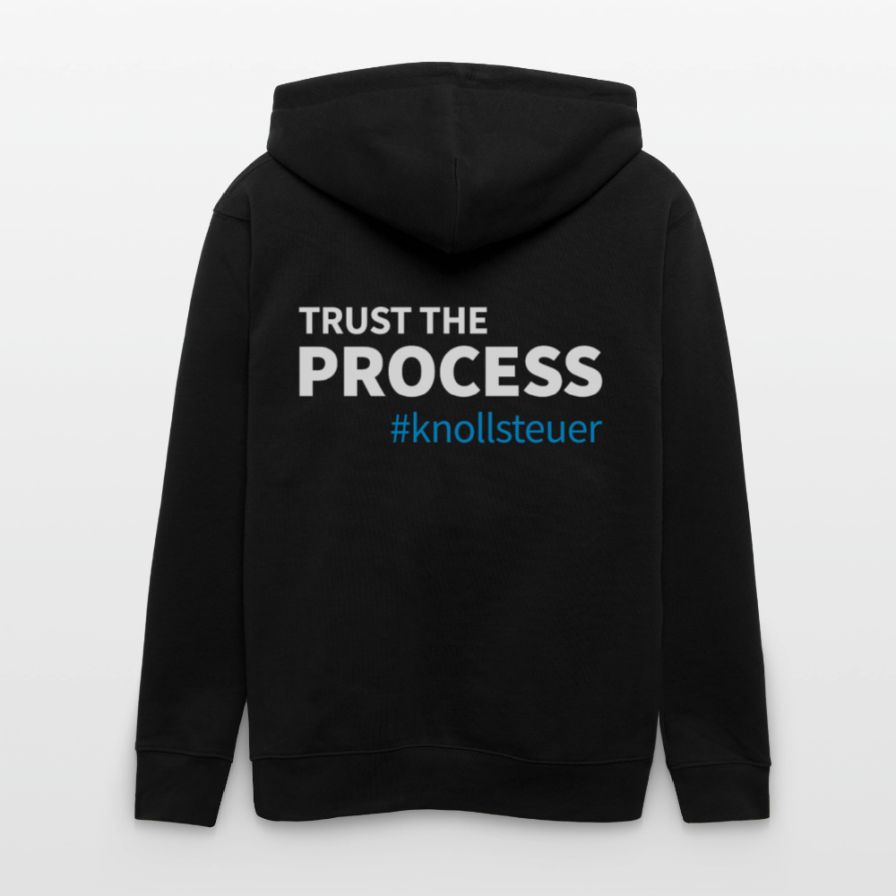 Unisex Bio-Kapuzenjacke TRUST THE PROCESS - Schwarz