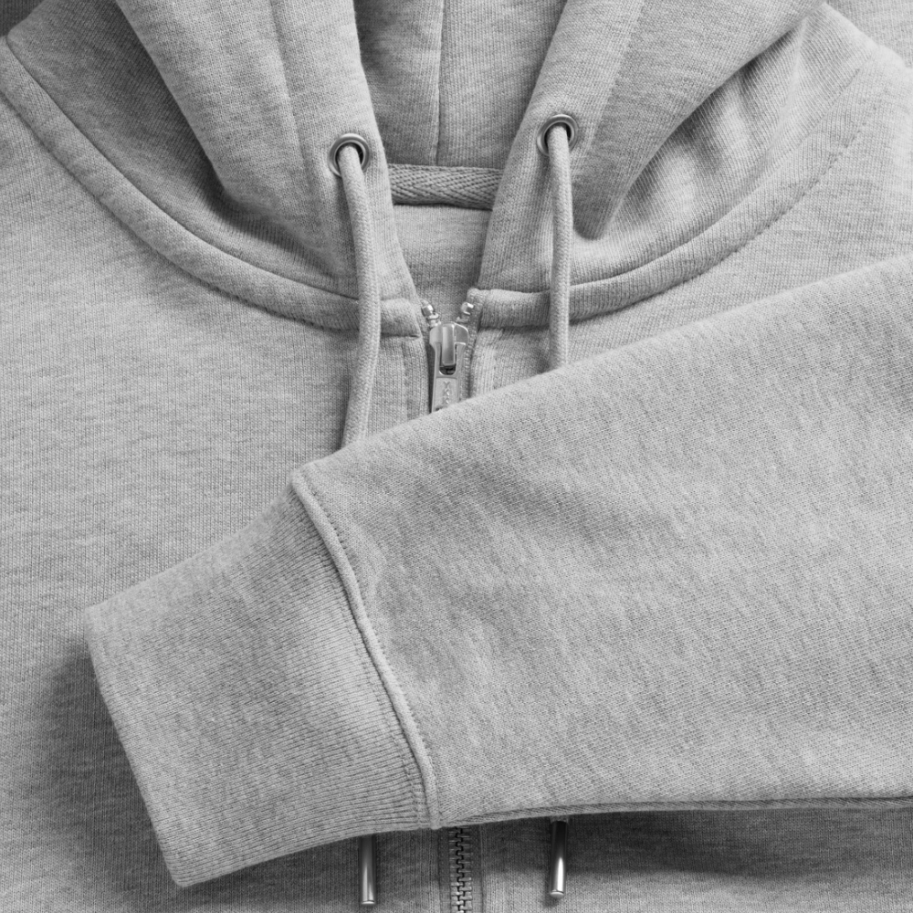 Unisex Bio-Kapuzenjacke TRUST THE PROCESS - Grau meliert