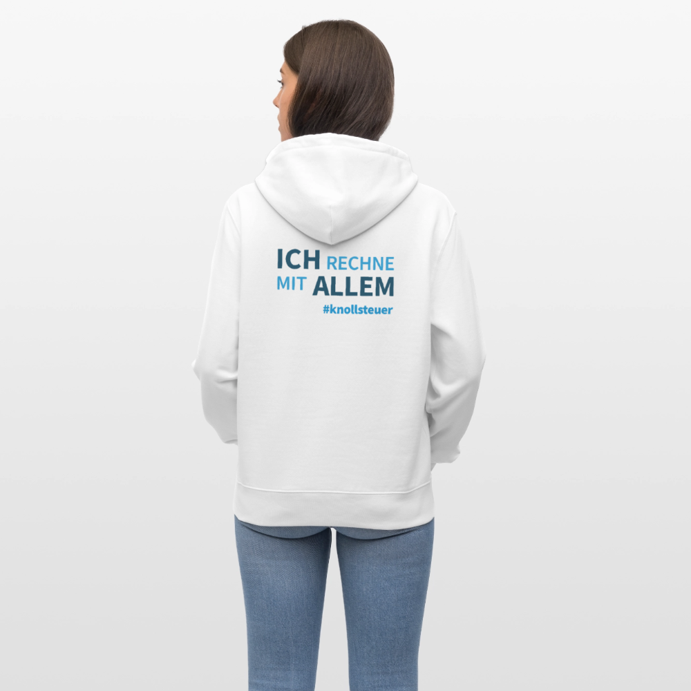 Unisex Bio-Hoodie ICH RECHNE MIT ALLEM white/grey - Weiß