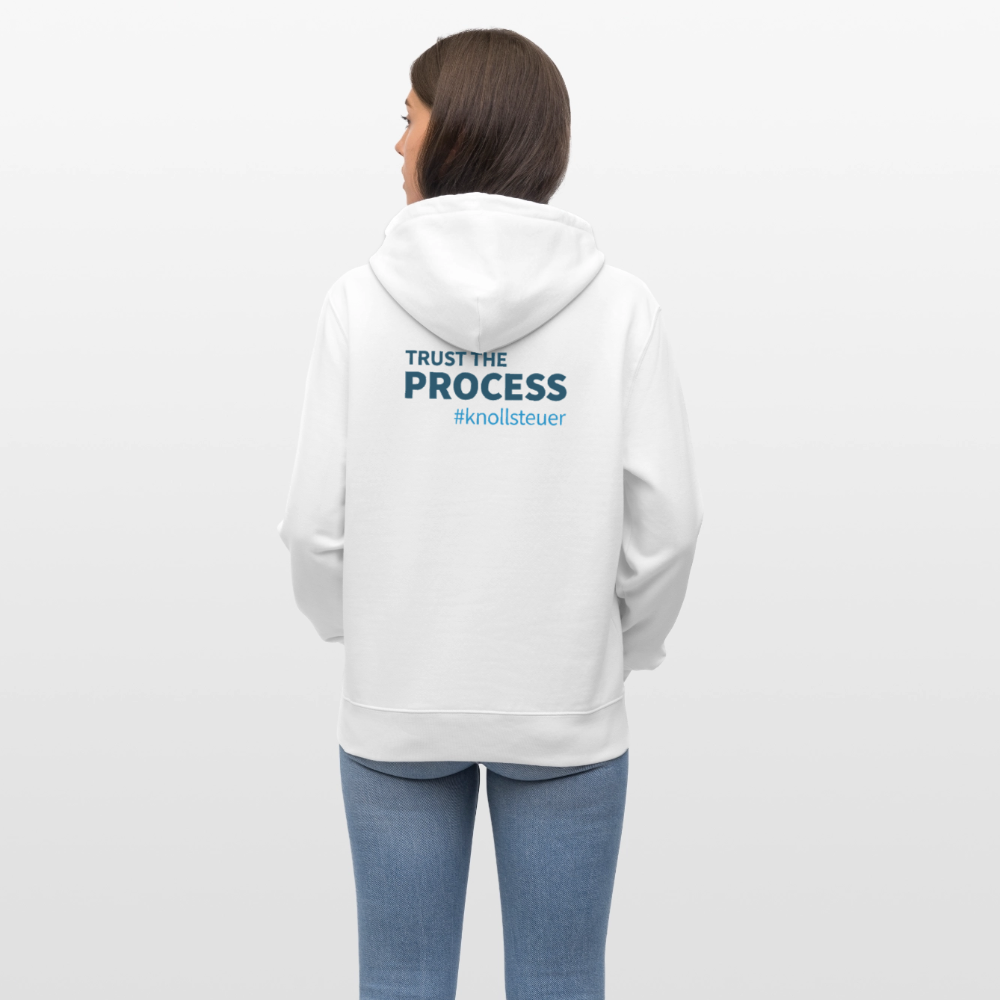 Unisex Bio-Hoodie TRUST THE PROCESS white/grey - Weiß