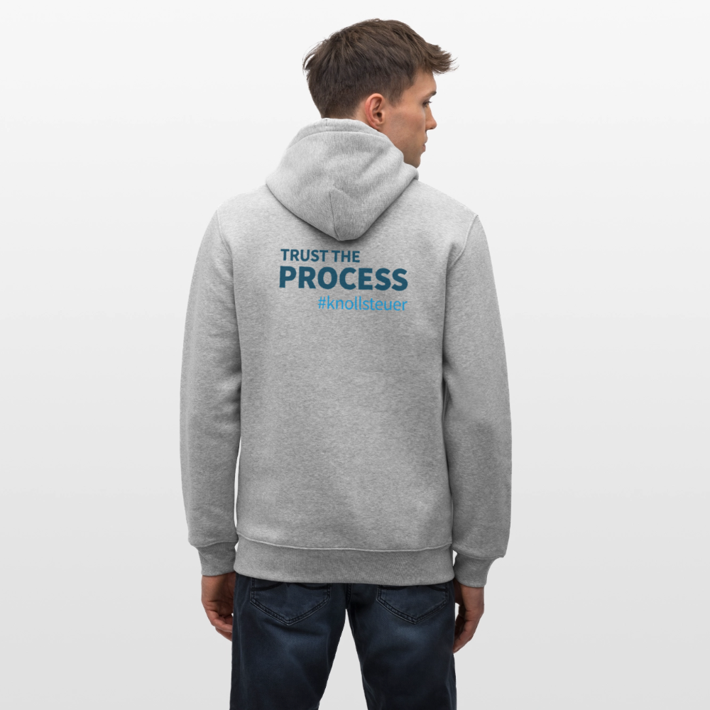 Unisex Bio-Hoodie TRUST THE PROCESS white/grey - Grau meliert