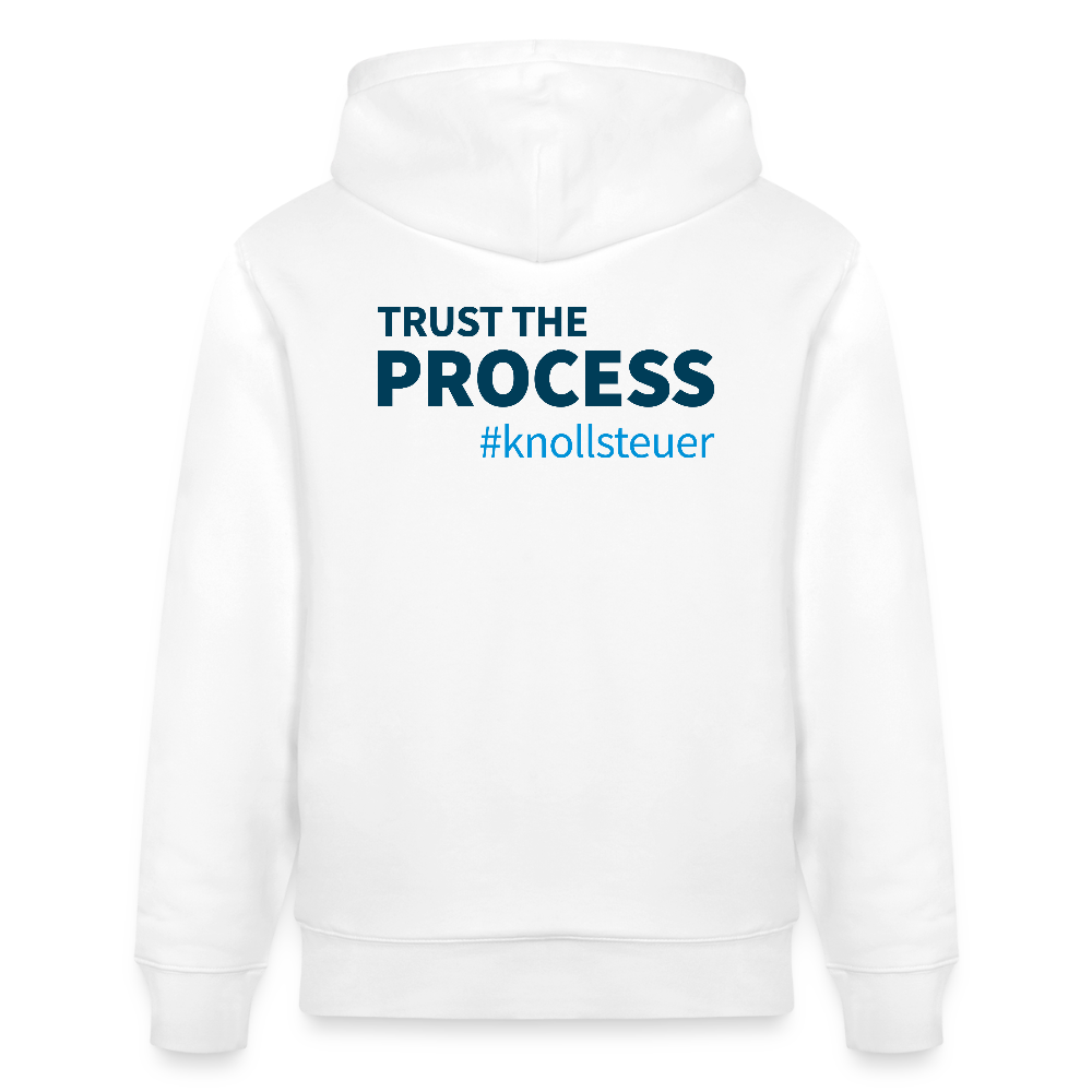 Unisex Bio-Hoodie TRUST THE PROCESS white/grey - Weiß