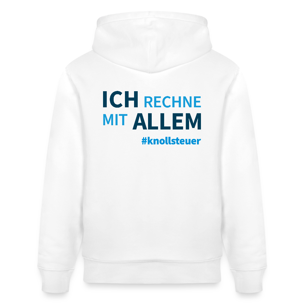 Unisex Bio-Hoodie ICH RECHNE MIT ALLEM white/grey - Weiß