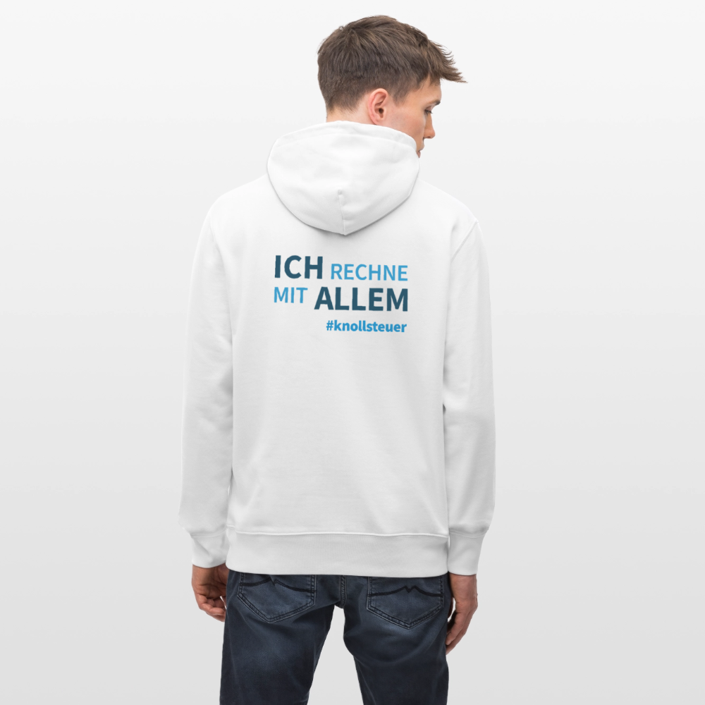 Unisex Bio-Hoodie ICH RECHNE MIT ALLEM white/grey - Weiß