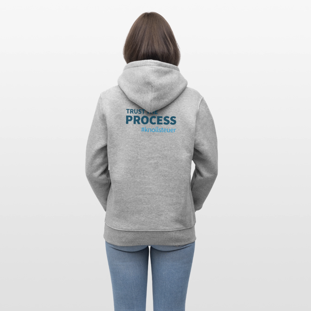 Unisex Bio-Hoodie TRUST THE PROCESS white/grey - Grau meliert