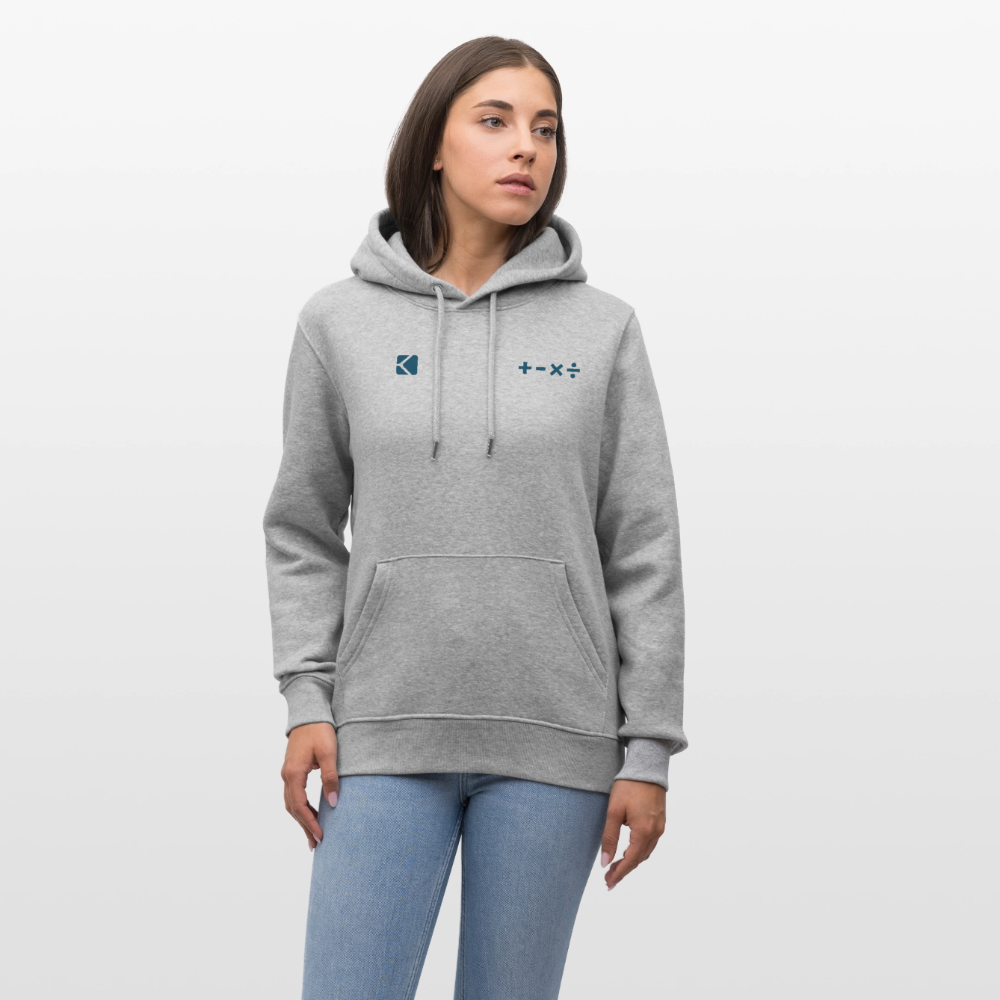 Unisex Bio-Hoodie ICH RECHNE MIT ALLEM white/grey - Grau meliert