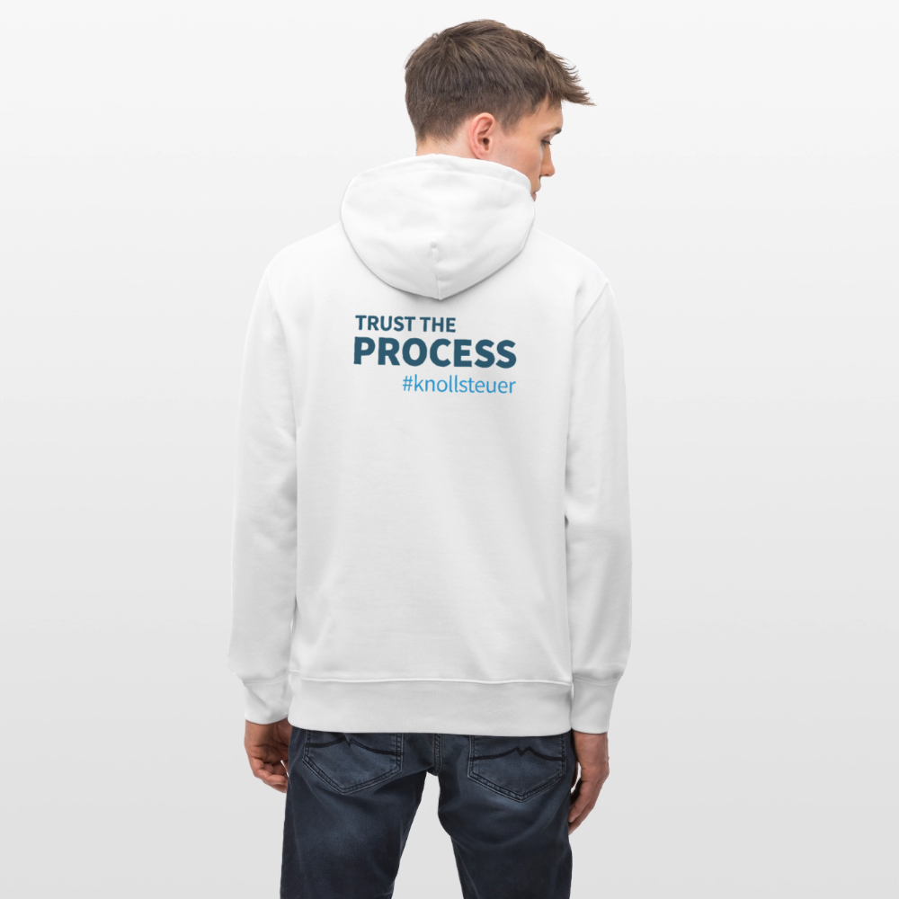 Unisex Bio-Hoodie TRUST THE PROCESS white/grey - Weiß