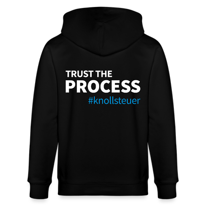 Unisex Bio-Kapuzenjacke TRUST THE PROCESS - Schwarz