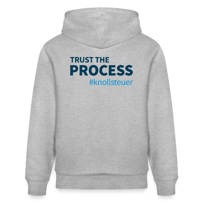 Unisex Bio-Hoodie TRUST THE PROCESS white/grey - Grau meliert
