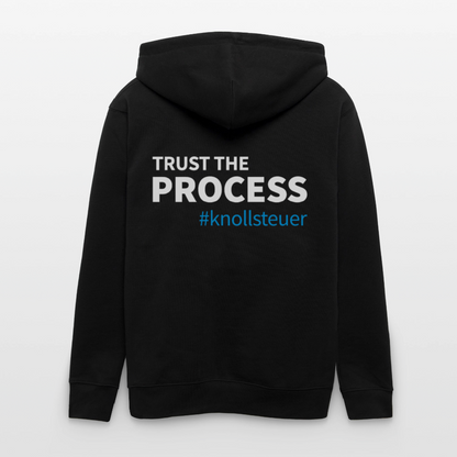 Unisex Bio-Kapuzenjacke TRUST THE PROCESS - Schwarz