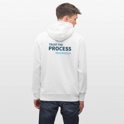 Unisex Bio-Hoodie TRUST THE PROCESS white/grey - Weiß