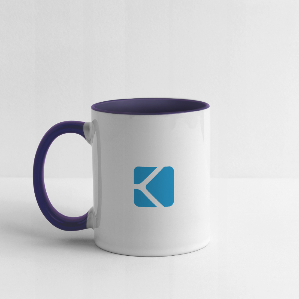 Liebhaberstück "Trust the process"-Tasse, EXKLUSIV in dunkelblauem Design - Weiß/Kobaltblau