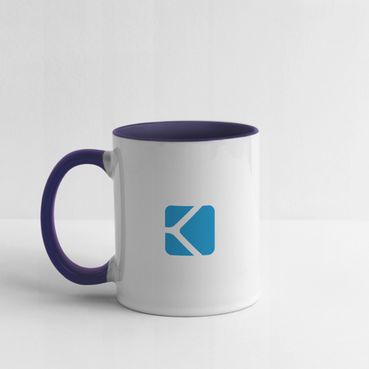 Liebhaberstück "Trust the process"-Tasse, EXKLUSIV in dunkelblauem Design - Weiß/Kobaltblau